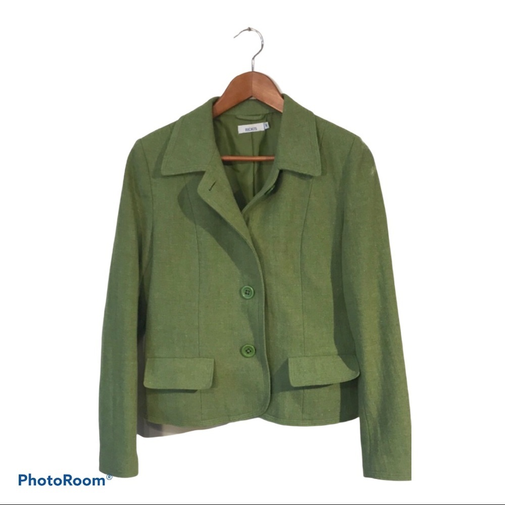 Kelly Green Wool Blazer - Picture 1 of 9